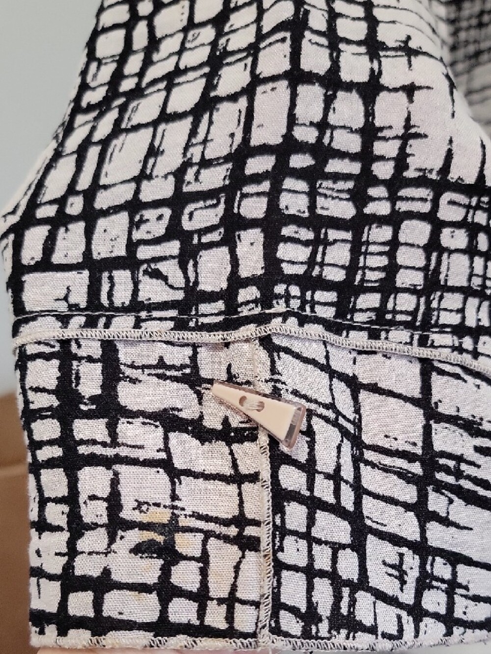 Habitat Black and Cream Grid-Pattern Tunic Top - Picture 4 of 7